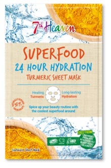 7th Heaven Superfood Maschera Viso Tessuto Bambu Con Curcuma