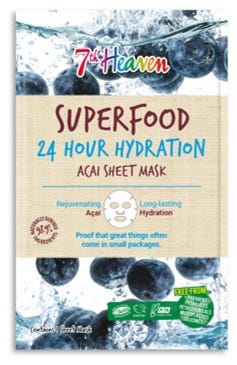 7th Heaven Superfood Maschera Viso Tessuto Bambu Con Acai