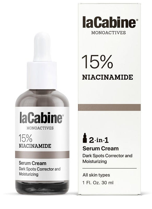 LaCabine 15% Niacinamide Tecnologia 2 in 1 Siero+Crema Viso Idratante Anti-Macchie 30ml