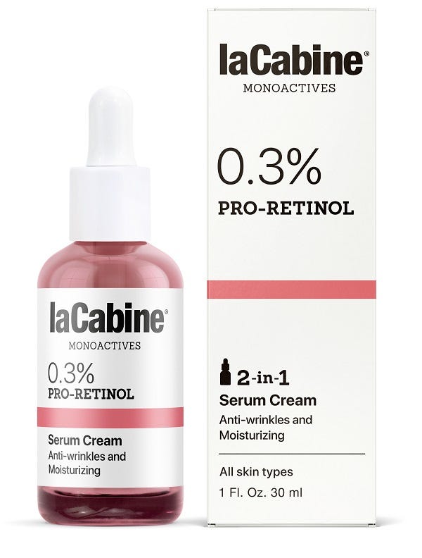 LaCabine 0.3% Pro-Retinol Tecnologia 2 in 1 Siero+Crema Viso Rigenerazione Cellulare 30ml