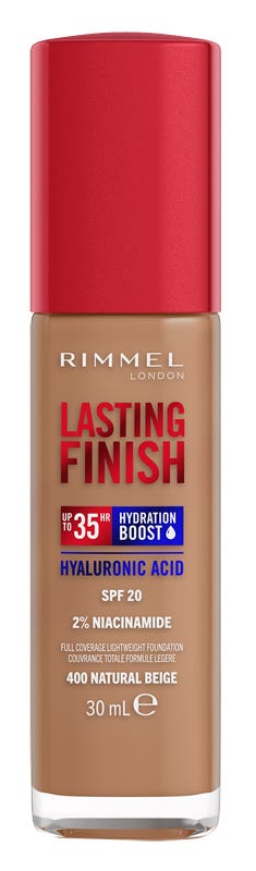 Rimmel Fondotinta Lasting Finish 35h Con Acido Ialuronico 400 Natural Beige 30ml