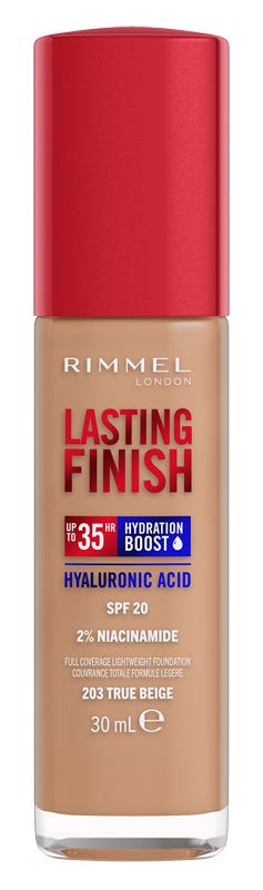 Rimmel Fondotinta Lasting Finish 35h Con Acido Ialuronico 203 True Beige 30ml