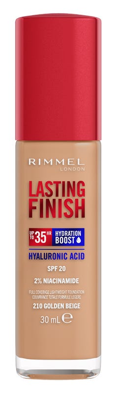 Rimmel Fondotinta Lasting Finish 35h Con Acido Ialuronico 210 Golden Beige 30ml