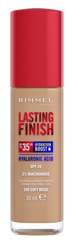 Rimmel Fondotinta Lasting Finish 35h Con Acido Ialuronico 200 Soft Beige 30ml
