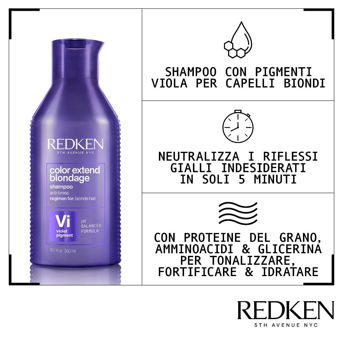 Redken Color Extend Blondage Shampoo per capelli biondi 300ml