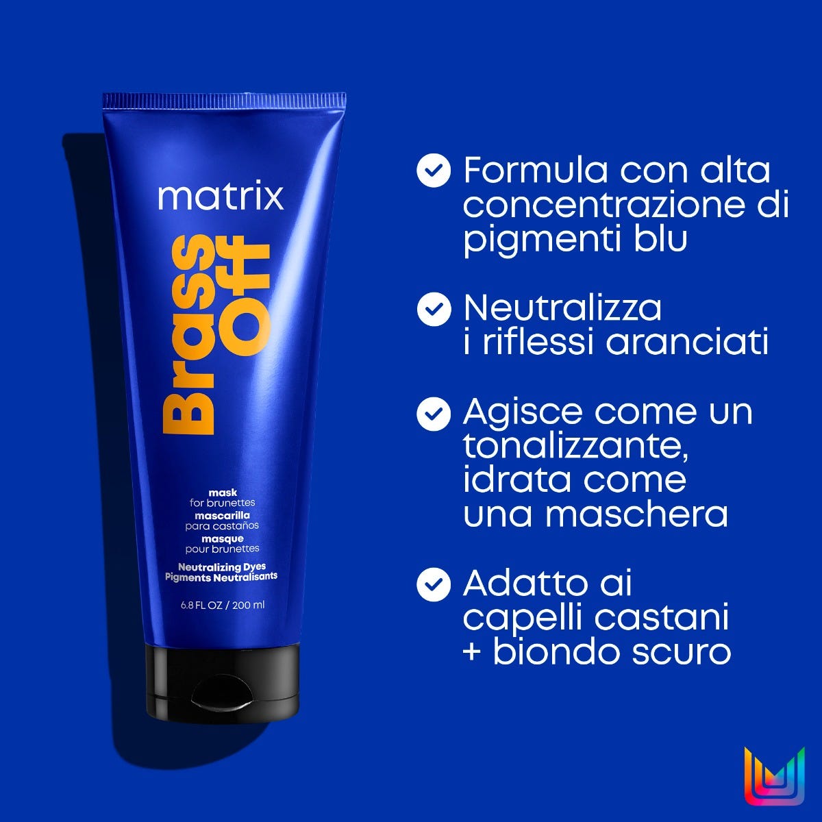 Matrix Total Results Brass Off Maschera Neutralizzante - Anti Arancio per capelli castani - 200ml