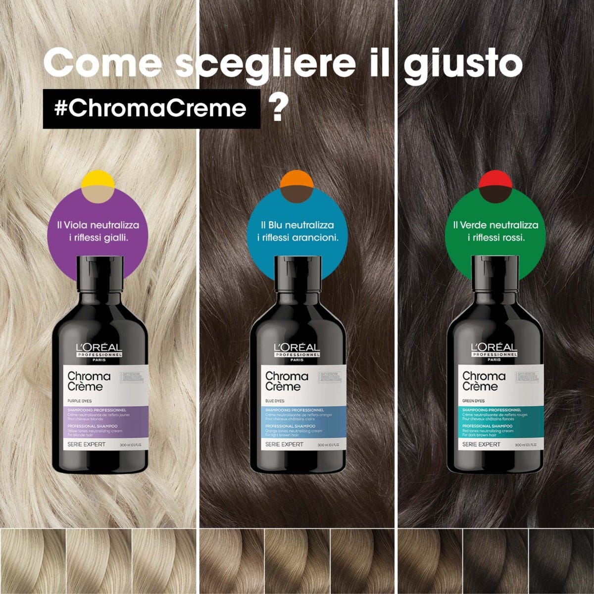 Chroma Creme - Shampoo Viola per i capelli biondi a biondi platino 300ml