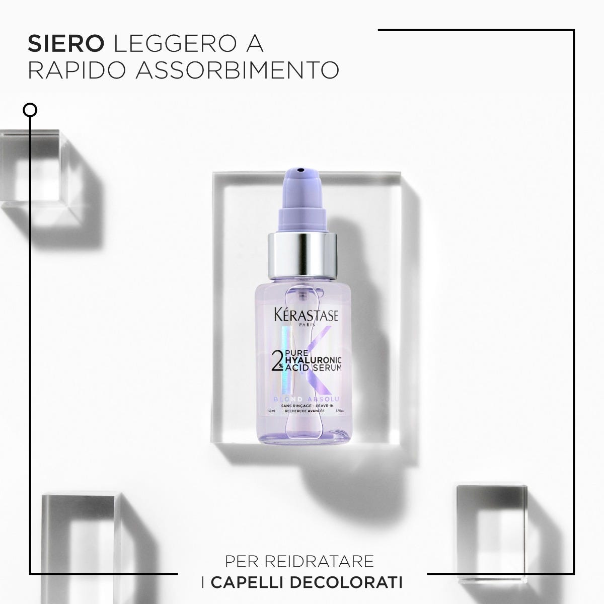 Kérastase Blond Absolu Siero 2% Acido Ialuronico Puro Per Cute e Capelli Biondi 50ml
