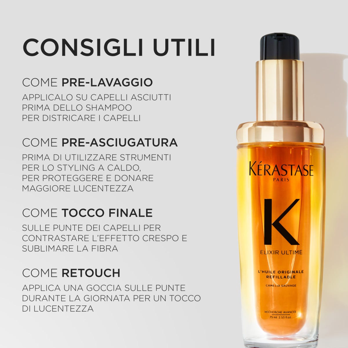 K ELixir Olio per Capelli Ricaricabile 75ml