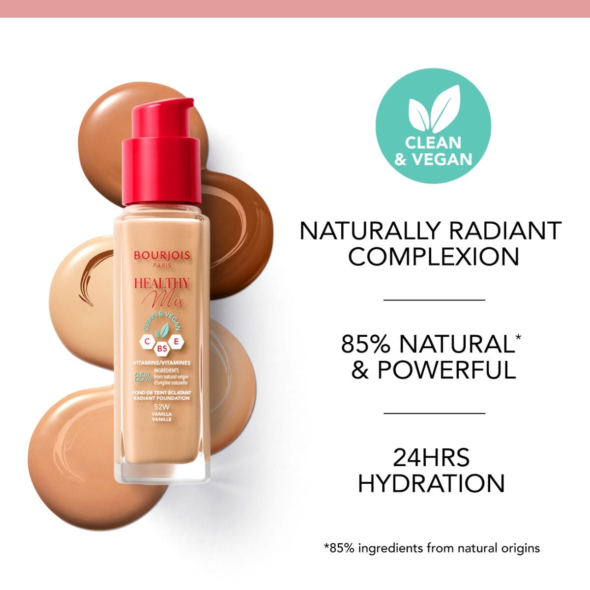 Bourjois Fondotinta Healthy Mix Clean, 55N Deep Beige, 30 ml