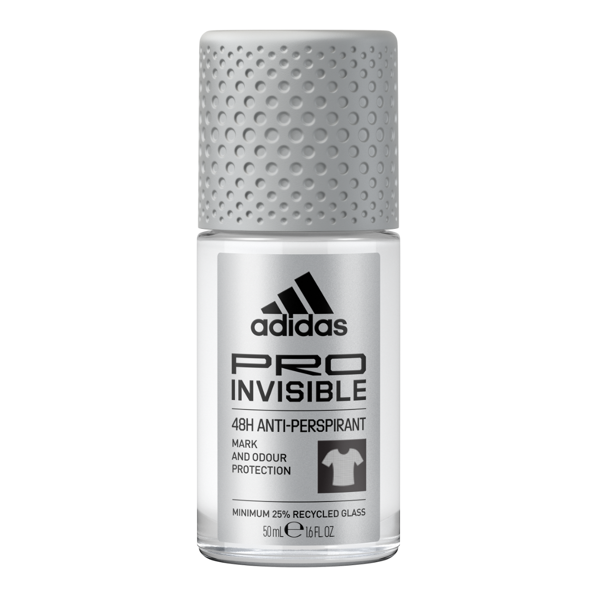 Adidas, PRO Invisible Deodorante Roll-on Anti-traspirante Uomo, 48 Ore di Protezione, Formula Vegana e Senza Alcol, 50ml
