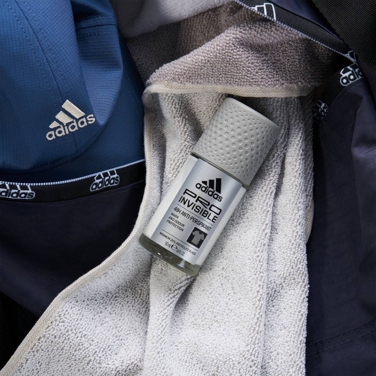 Adidas, PRO Invisible Deodorante Roll-on Anti-traspirante Uomo, 48 Ore di Protezione, Formula Vegana e Senza Alcol, 50ml