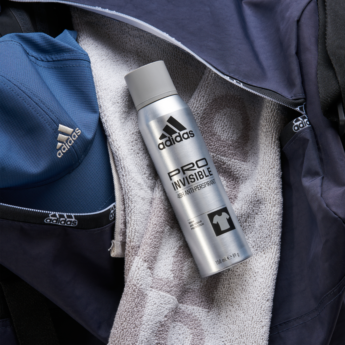 Adidas, Pro Invisible Deodorante Spray Anti-traspirante Uomo, 48 ore di Protezione, Formula Vegana e Senza Alcol, 150ml