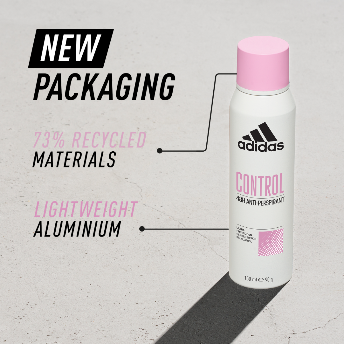 Adidas, Control Deodorante Spray Anti-traspirante Donna, 48 Ore di Protezione, 150ml
