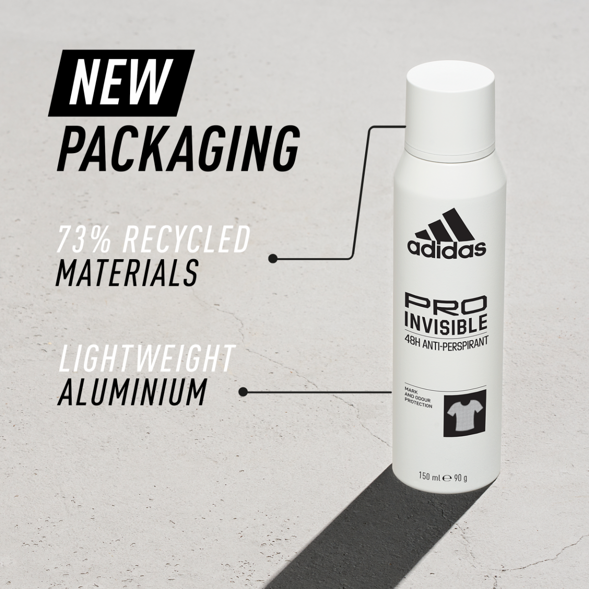Adidas, Pro Invisible Deodorante Spray Anti-traspirante Donna, 48 Ore di Protezione, 150ml