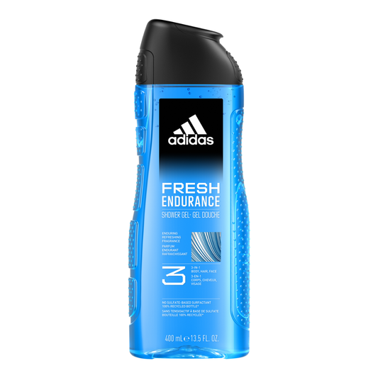 Adidas, Fresh Endurance Gel Doccia Bagnoschiuma 3 in 1 per Corpo, Capelli e Viso, Formula Vegana, 250ml