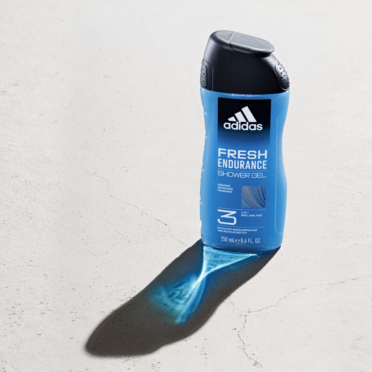 Adidas, Fresh Endurance Gel Doccia Bagnoschiuma 3 in 1 per Corpo, Capelli e Viso, Formula Vegana, 250ml