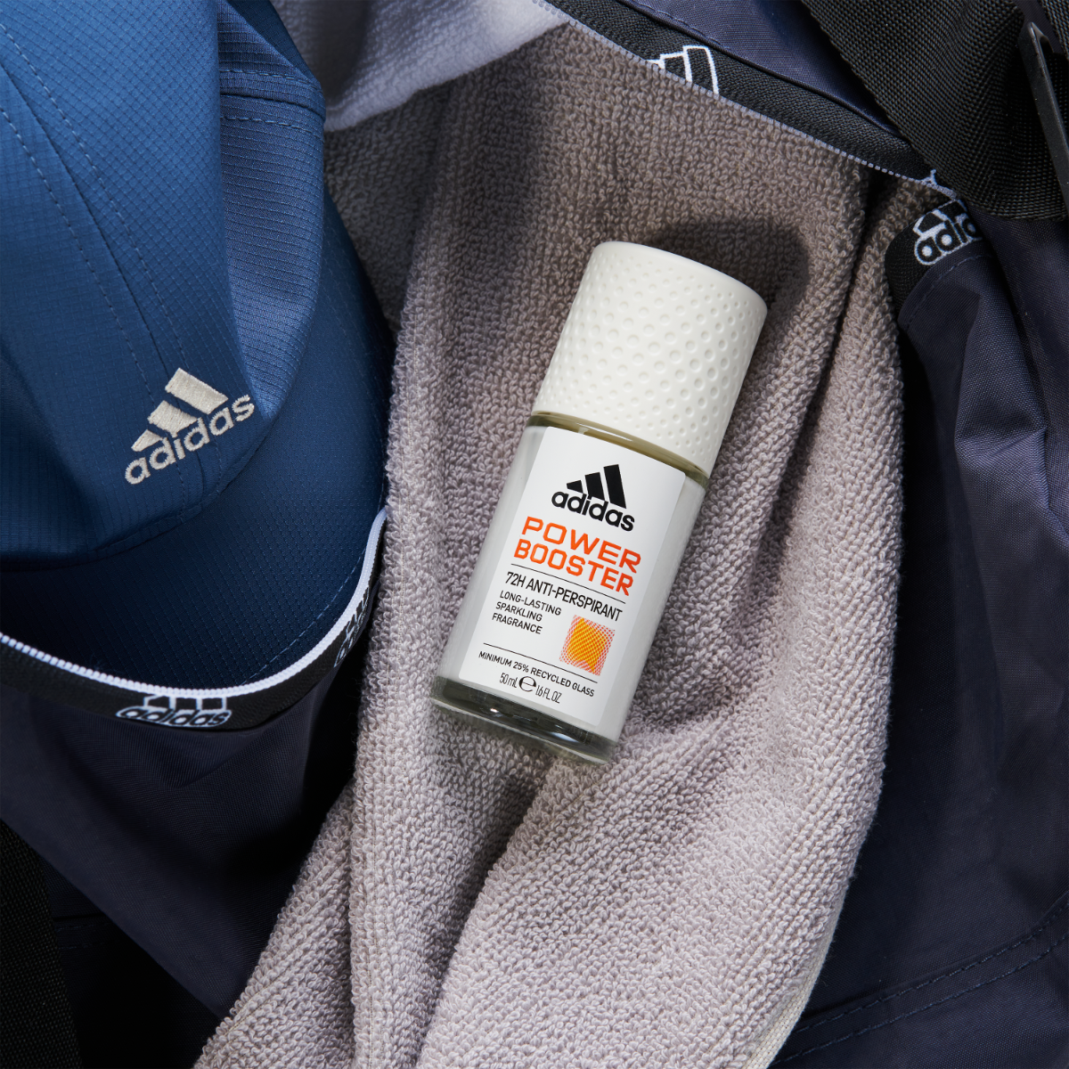 Adidas, Power Booster Deodorante Roll-on Anti-traspirante Uomo, 72 Ore di Protezione, Formula Vegana e Senza Alcol, 50ml