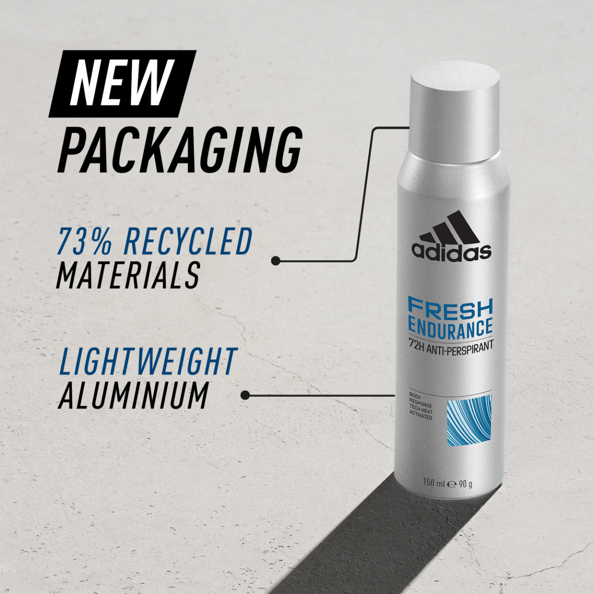 Adidas, Fresh Endurance Deodorante Spray Anti-traspirante Donna, 72 Ore di Protezione, 150ml
