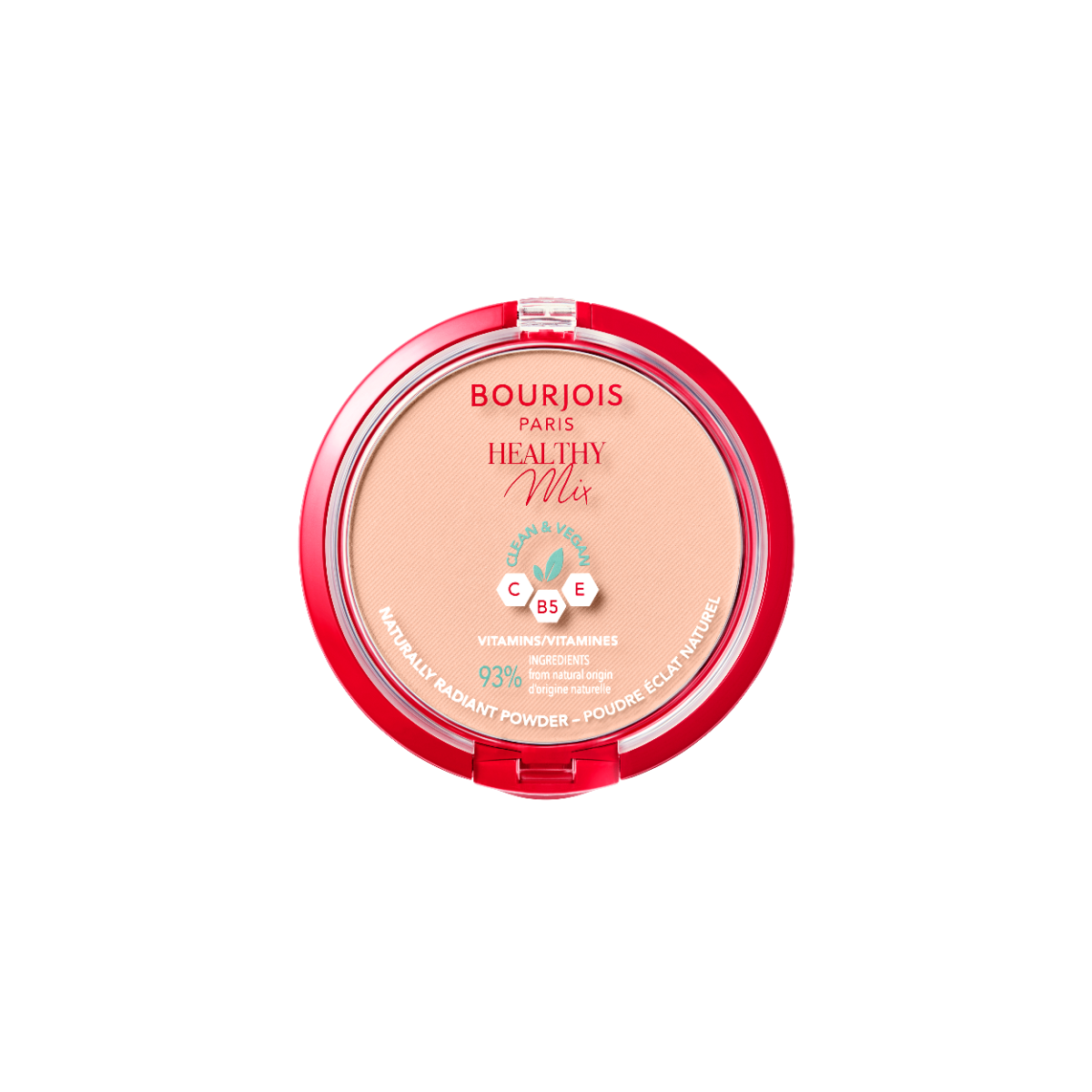 Bourjois Healthy Mix Clean Cipria Compatta - Formula Clean & Vegana - Con Vitamina C, E e B5 - 03 Rose Beige, 11g