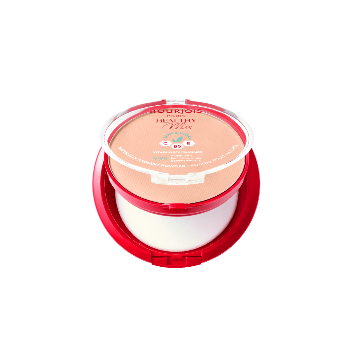 Bourjois Healthy Mix Clean Cipria Compatta - Formula Clean & Vegana - Con Vitamina C, E e B5 - 03 Rose Beige, 11g