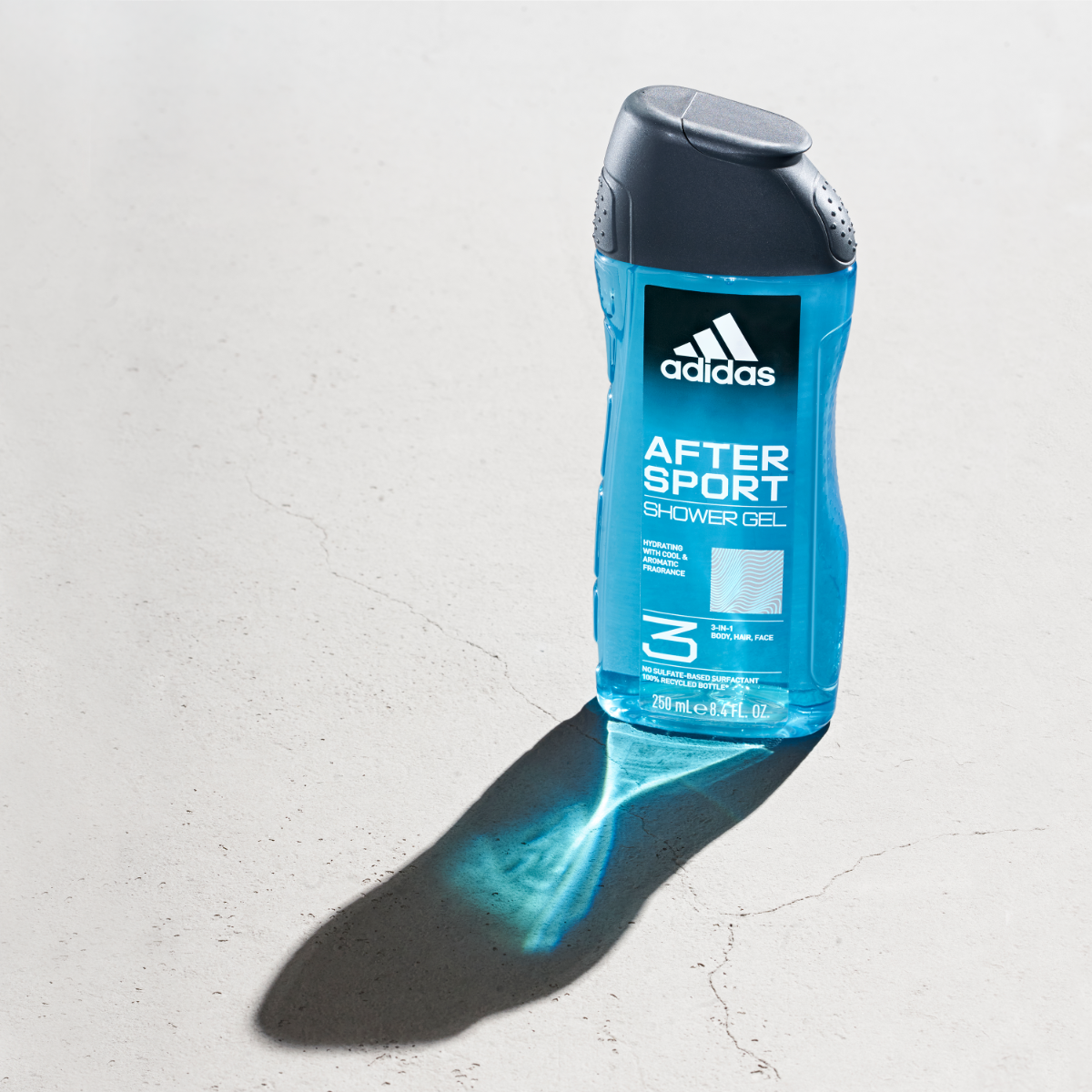 Adidas, After Sport Gel Doccia Bagnoschiuma 3 in 1 per Corpo, Capelli e Viso, Formula Vegana, 250ml