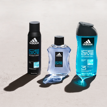 Adidas, Ice Dive Gel Doccia Bagnoschiuma 3 in 1 per Corpo, Capelli e Viso, Formula Vegana, 250ml