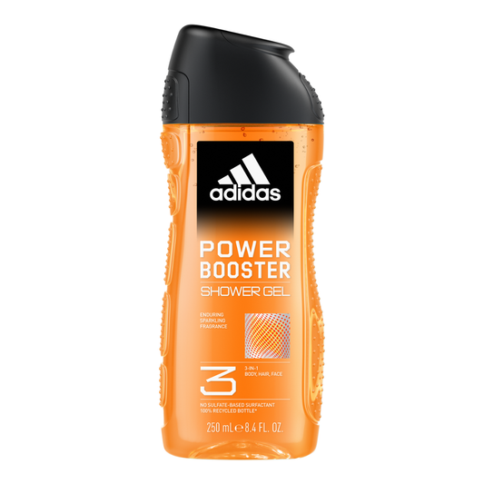 Adidas, Power Booster Gel Doccia Bagnoschiuma 3 in 1 per Corpo, Capelli e Viso, 250ml