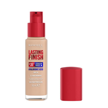 Rimmel London, Lasting Finish 35H,050 Fair Porcelain, fondotinta, lunga tenuta, idratante, formula vegana, alta coprenza, 30ml