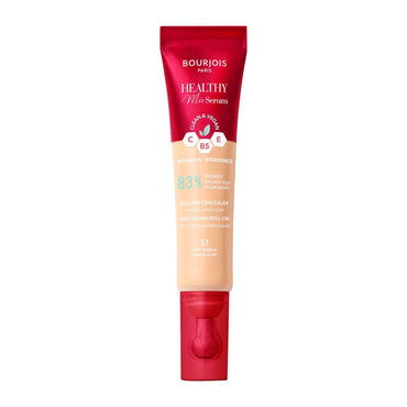Bourjois Healthy Mix 2-in-1 Correttore in siero, Leviga nel tempo rughe e segni d’espressione, Rinfresca la zona del contorno occhi, con Caffeina, Vitamine C, E e B5, Vegano, Applicatore rinfrescante, Light Vanilla, 11 ml