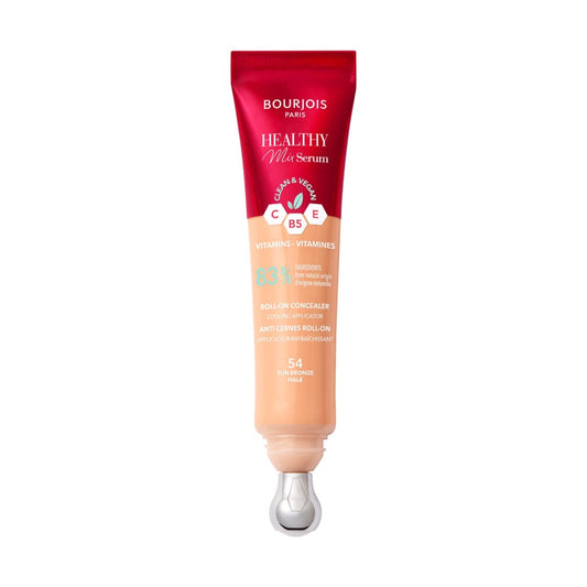 Bourjois Healthy Mix 2-in-1 Correttore in siero, Leviga nel tempo rughe e segni d’espressione, Rinfresca la zona del contorno occhi, con Caffeina, Vitamine C, E e B5, Vegano, Applicatore rinfrescante, Sun Bronze, 11 ml