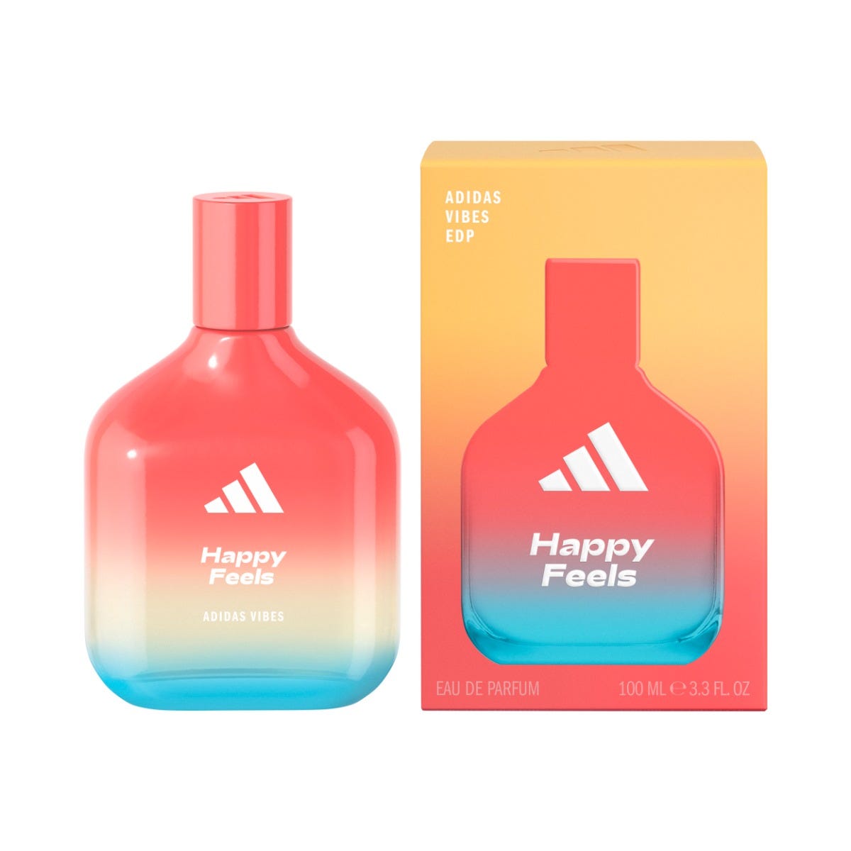Adidas Vibes Happy Feels Eau de Parfum, Per tutti, Vivace ed esaltante, Profumo a lunga durata, Pompelmo e Gelsomino 100 ml
