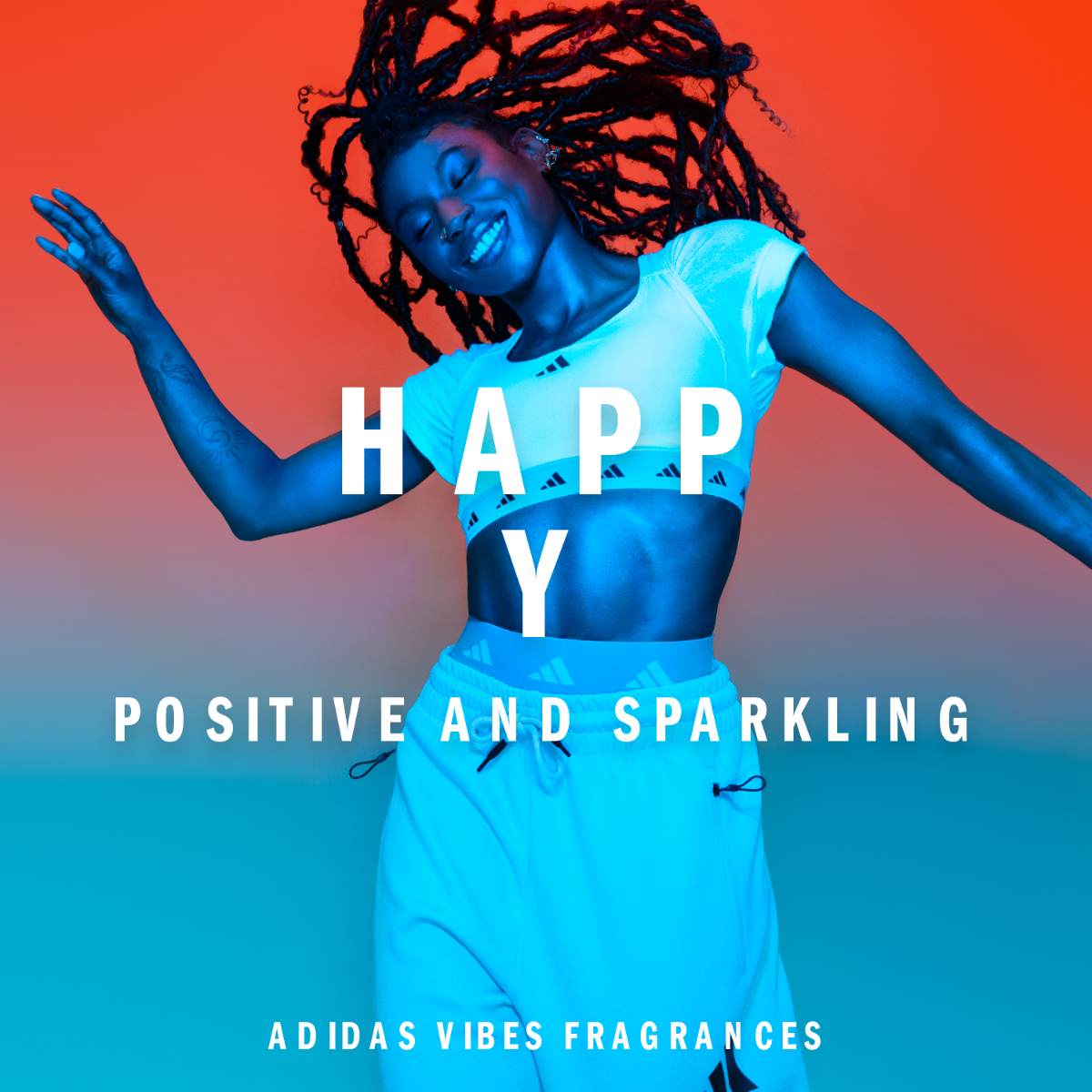 Adidas Vibes Happy Feels Eau de Parfum, Per tutti, Vivace ed esaltante, Profumo a lunga durata, Pompelmo e Gelsomino 100 ml