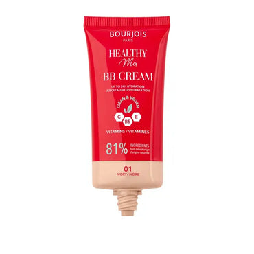 Bourjois Healthy Mix 01 Ivory BB Cream Copertura e idratazione per tutto il giorno Vitamina C E e B5 Formula vegana e clean 30ml