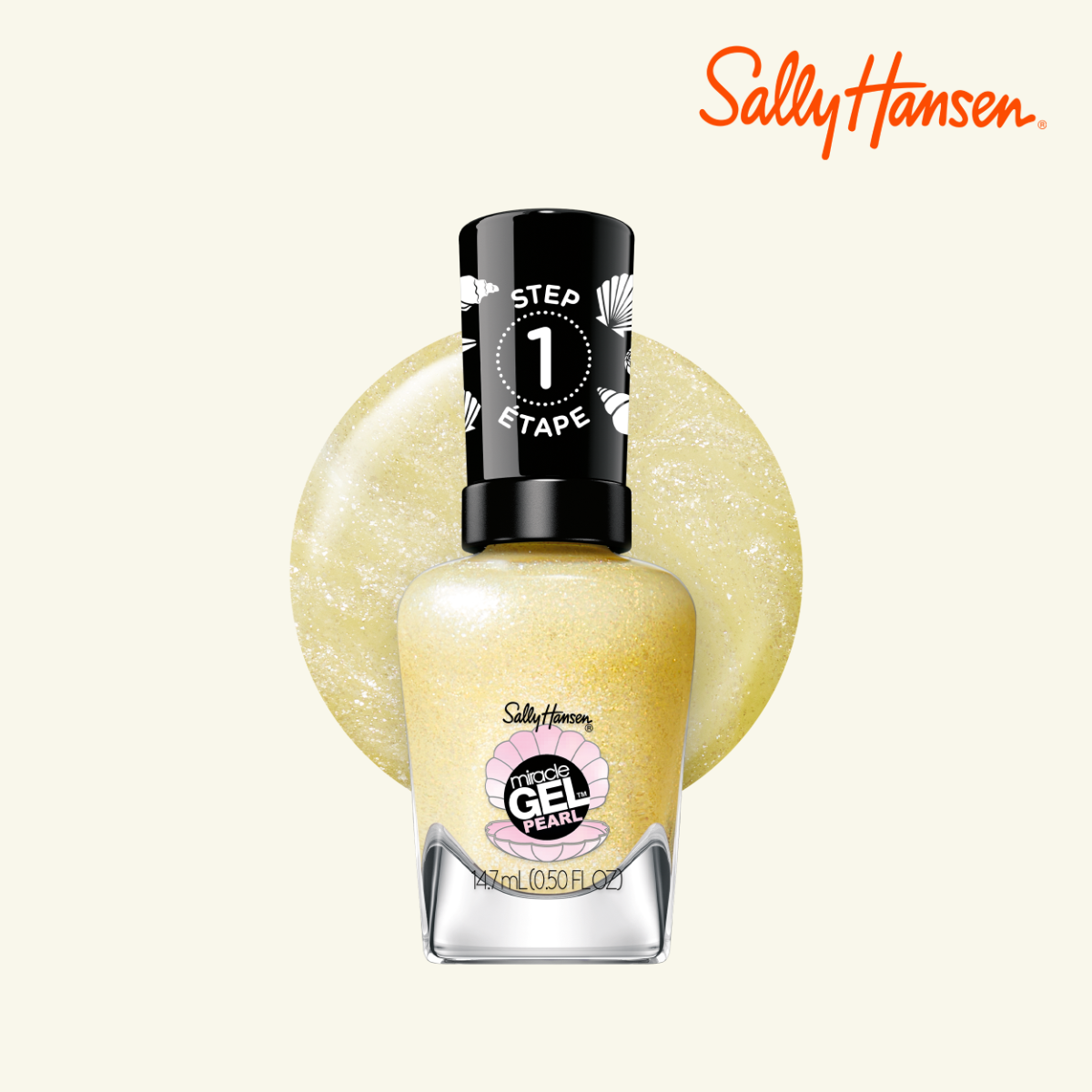 Sally Hansen Miracle Gel,Modern Pearl, Diving for trasure, Smalto Unghie, Non si scheggia, Lunga tenuta, Colori brillanti, Semplice da Usare, Non Richiede Lampada UV, 0.5oz