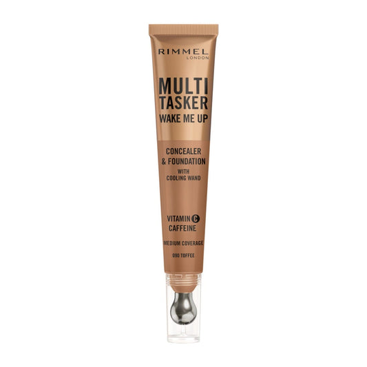 Rimmel Multi-Tasker Wake Me Up, 25 Rose Ivory, Correttore & Fondotinta, Illumina, Corregge, Copertura modulabile, Finish Radioso, Formula Vegana, 20ml
