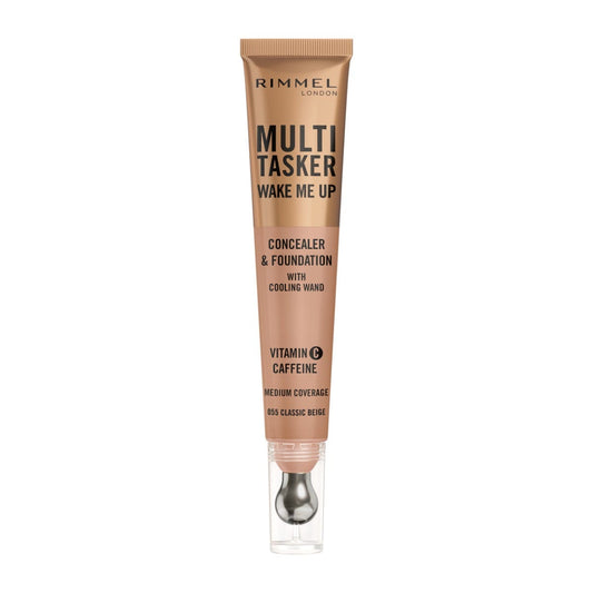 Rimmel Multi-Tasker Wake Me Up, 25 Rose Ivory, Correttore & Fondotinta, Illumina, Corregge, Copertura modulabile, Finish Radioso, Formula Vegana, 20ml