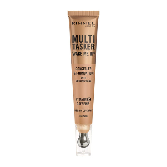 Rimmel Multi-Tasker Wake Me Up, 25 Rose Ivory, Correttore & Fondotinta, Illumina, Corregge, Copertura modulabile, Finish Radioso, Formula Vegana, 20ml