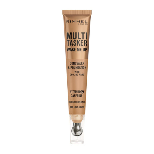 Rimmel Multi-Tasker Wake Me Up, 25 Rose Ivory, Correttore & Fondotinta, Illumina, Corregge, Copertura modulabile, Finish Radioso, Formula Vegana, 20ml