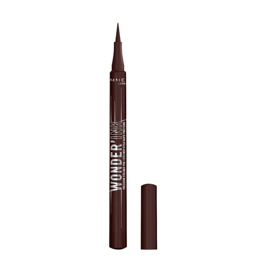 Rimmel Wonder'Ink, 002 Spiced Chestnut, Eyeliner, Eyeliner in Penna, Eyeliner di Precisione, Eyeliner di Precisione in Penna, Eyeliner Opaco, Finish Opaco, Altamente Pigmentato, Tenuta che Dura Tutto il Giorno, Waterproof, Non Sbava, 1 ml