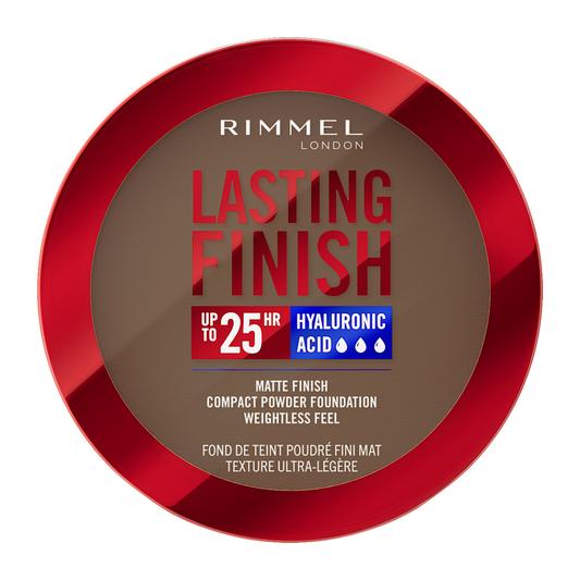 Rimmel Lasting Finish, 16 Hazelnut, Fondotinta Compatto, Finish Soft-Focus, Finish opaco, Coprenza totale, SPF20, Formula vegana, 7 g