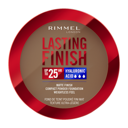 Rimmel Lasting Finish, 15 Warm Coconut, Fondotinta Compatto, Finish Soft-Focus, Finish opaco, Coprenza totale, SPF20, Formula vegana, 7 g