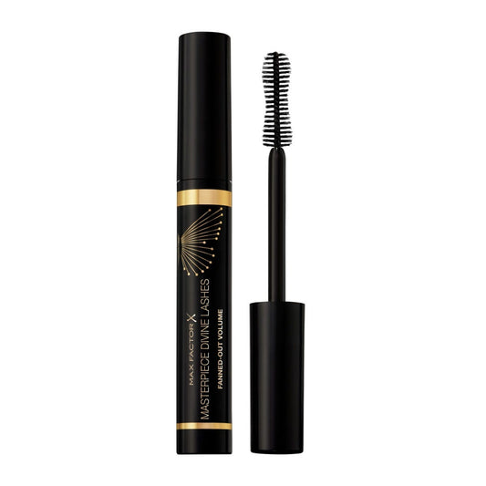 Max Factor Masterpiece Divine Lashes Mascara volumizzante, Rich Black, Texture con pigmenti naturali, Volume senza grumi, Effetto ciglia a ventaglio, Volume che dura tutto il giorno, 8 ml