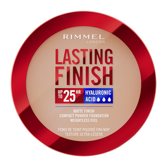 Rimmel Lasting Finish, 005 Ivory, Fondotinta Compatto, Finish Soft-Focus, Finish opaco, Coprenza totale, SPF20, Formula vegana, 7 g