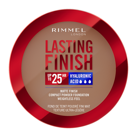 Rimmel Lasting Finish, 12 Cinnamon, Fondotinta Compatto, Finish Soft-Focus, Finish opaco, Coprenza totale, SPF20, Formula vegana, 7 g