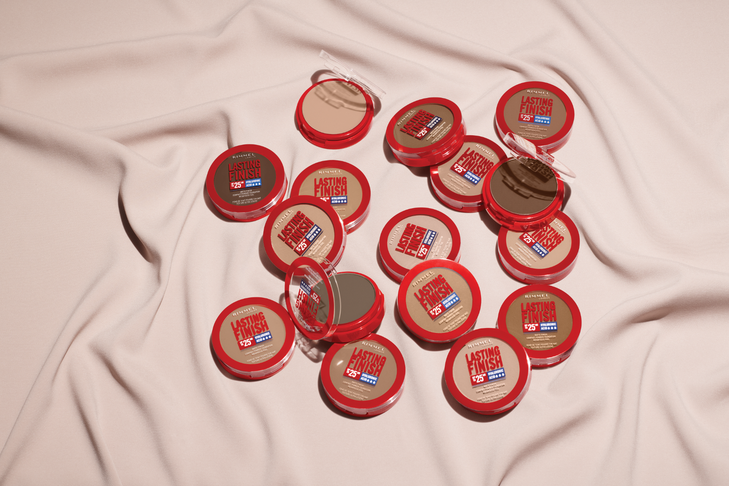 Rimmel Lasting Finish, 12 Cinnamon, Fondotinta Compatto, Finish Soft-Focus, Finish opaco, Coprenza totale, SPF20, Formula vegana, 7 g