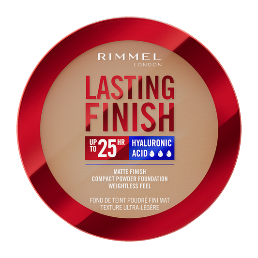 Rimmel Lasting Finish, 008 Soft Beige, Fondotinta Compatto, Finish Soft-Focus, Finish opaco, Coprenza totale, SPF20, Formula vegana, 7 g