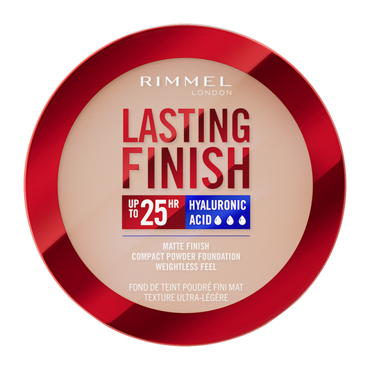 Rimmel Lasting Finish, 004 Rose Ivory, Fondotinta Compatto, Finish Soft-Focus, Finish opaco, Coprenza totale, SPF20, Formula vegana, 7 g