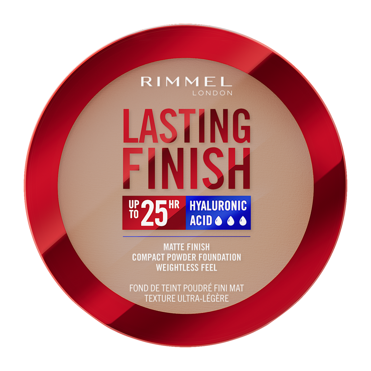 Rimmel Lasting Finish, 009 Honey, Fondotinta Compatto, Finish Soft-Focus, Finish opaco, Coprenza totale, SPF20, Formula vegana, 7 g