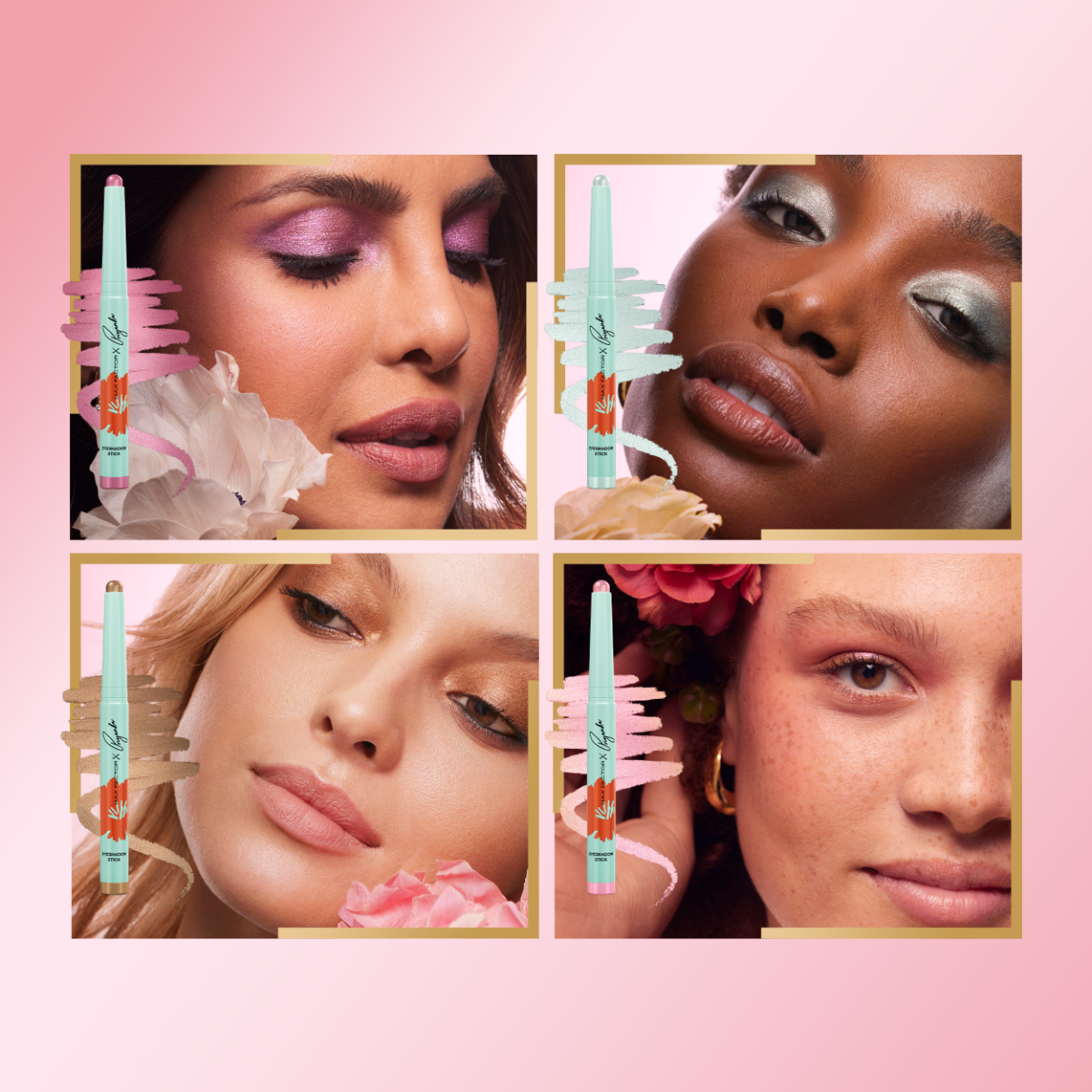 Max Factor X Priyanka Chopra Jonas Ombretto in stick, 005, Roaring Rose, Formula vegana, A lunga durata, Ultra pigmentato, Texture cremosa